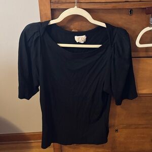 Nation LTD Black Puff Sleeve Blouse